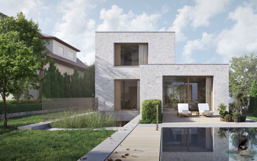 Laan, Rendering, garden view of the house