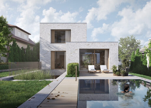 Laan, Rendering, garden view of the house